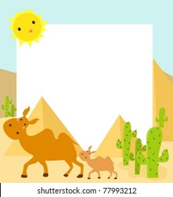  camels in the desert frame
