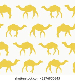 Camels silhouettes seamless pattern. for clothes, fabric, paper, cover, interior decor. Vector pattern