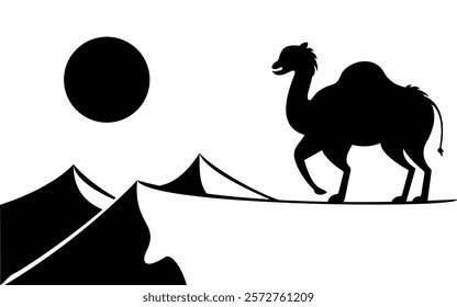 Camels Walking in The Desert