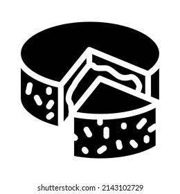vector icono de glifo de queso camembert. signo de queso camembert. símbolo de contorno aislado ilustración negra