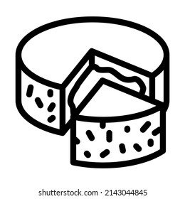 camembert cheese line icon vector. camembert cheese sign. isolated contour symbol black illustration