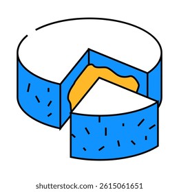 camembert cheese line icon vector. camembert cheese sign. isolated symbol illustration