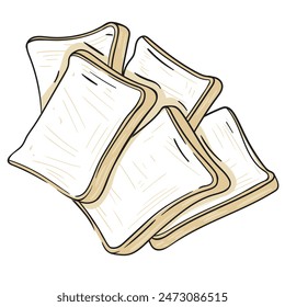 Camembert cheese piece set isolated on white background. Cheese icon in cartoon style. Vector illustration