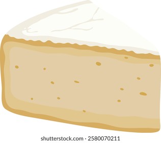 Camembert Cheese Sliced Illustration Isolated on White Background