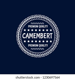 camembert premium quality emblem, label, badge,sticker. premium quality package label. vintage stamp. designed for camembert product