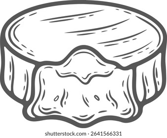 Camembert soft cheese baked melted organic milk butter fresh food engraving