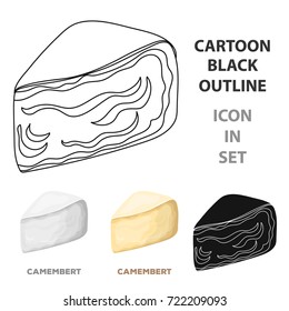 Camembert.Different kinds of cheese single icon in cartoon style vector symbol stock illustration web.