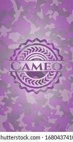 Cameo pink on camouflaged pattern. Vector Illustration. Detailed.