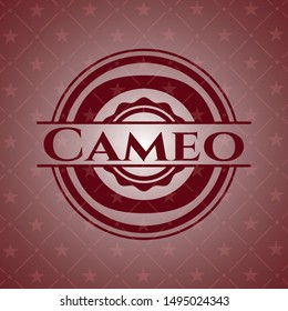 Cameo retro style red emblem. Vector Illustration. Detailed.