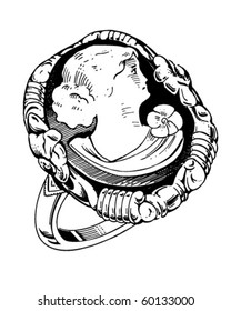 Cameo Ring - Retro Clip Art