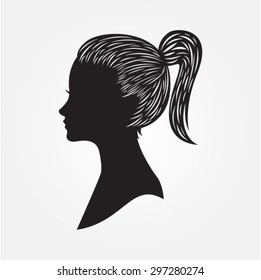 Cameo Silhouette - mid haired tied