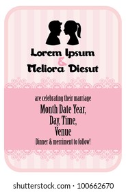 cameo wedding card vector/illustration