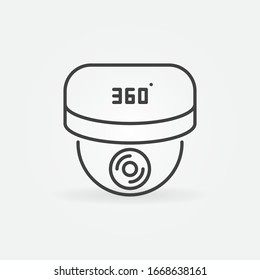 Camera 360 degree vector concept icon or sign in outline style