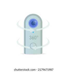 Camera 360 degrees, virtual reality. Vector illustration