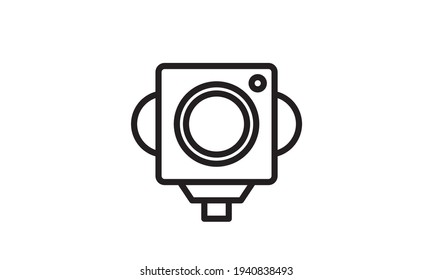 Camera 360 glyph icon device and rotation vector
