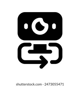 camera 360 icon. vector glyph icon for your website, mobile, presentation, and logo design.