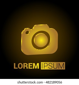 Camera 3D Golden Metallic Premium Royal Corporate Logo / Icon