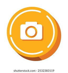Camera 3d icon isolated on white background.