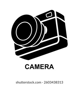 camera 3d silhouette vector illustration. camera icon vector. Collection of Travel Tourism 3d icon, Trip Planning World Tour. Holiday Vacation, Travel and Transport concept.
