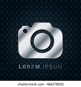 Camera 3D Silver/Platinum/Steel Metallic Premium Icon / Logo Design