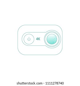 Camera 4k in outline flat style. For web, banner and advertising store design. Vector illustration
