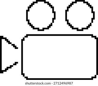 Camera 8-bit pixel icon. Vector illustration.