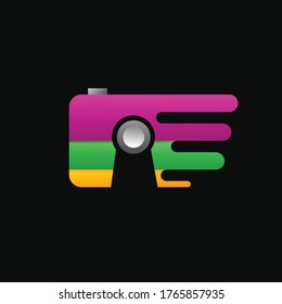 Camera abstract logo design and keyhole
