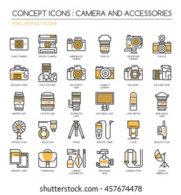Camera and Accessories , Thin Line and Pixel Perfect Icons