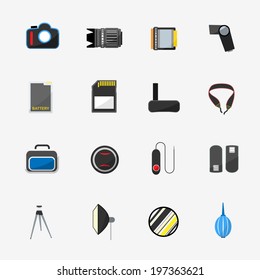 Camera accessory color icons.