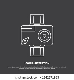 camera, action, digital, video, photo Icon. Line vector symbol for UI and UX, website or mobile application