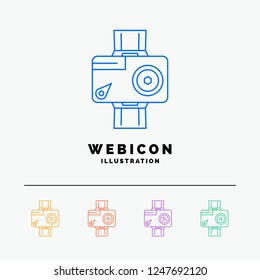 camera, action, digital, video, photo 5 Color Line Web Icon Template isolated on white. Vector illustration