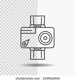 camera, action, digital, video, photo Line Icon on Transparent Background. Black Icon Vector Illustration