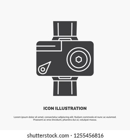 camera, action, digital, video, photo Icon. glyph vector gray symbol for UI and UX, website or mobile application