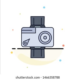 camera, action, digital, video, photo Flat Color Icon Vector. Vector Icon Template background