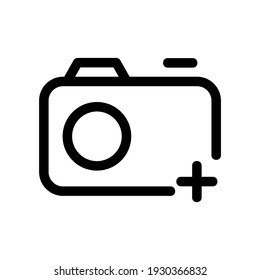 camera add icon or logo isolated sign symbol vector illustration - high quality black style vector icons
