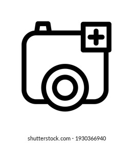 símbolo de signo aislado de la cámara añadir icono o logotipo ilustración vectorial de estilo negro de alta calidad iconos vectoriales
