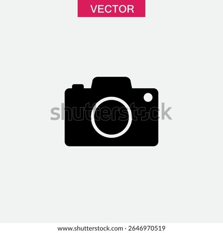 camera add icon or logo isolated sign, vector flat black trendy style illustration for web and app..eps
