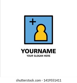 Camera, Add, Picture Business Logo Template. Flat Color