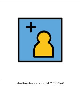 Camera, Add, Picture  Flat Color Icon. Vector icon banner Template. Vector Icon Template background