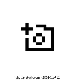 camera add pixel perfect icon design. Flat style design isolated on white background. Vector illustration