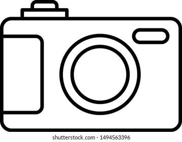 Camera adventure line icon logo design