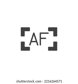 Camera AF mode vector icon. filled flat sign for mobile concept and web design. Auto focus mode glyph icon. Symbol, logo illustration. Vector graphics