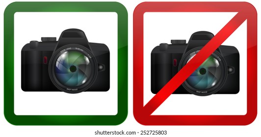 Camera allowed and forbidden symbols