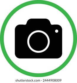 Camera allowed zone icon . Photo allowed sign . Vector illustration