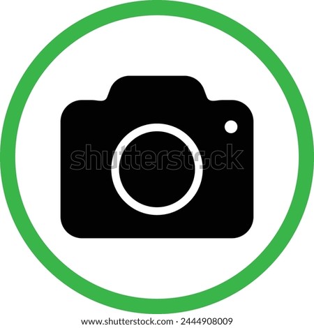Camera allowed zone icon . Photo allowed sign . Vector illustration
