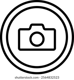 Camera Alt Vector Line Icon Design