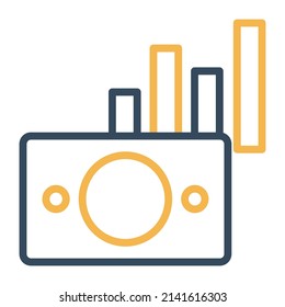 Camera analytics Vector icon which is suitable for commercial work and easily modify or edit it

