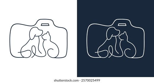 camera ANIMALPET line logo creative Logo icon logo abstract vector illustration