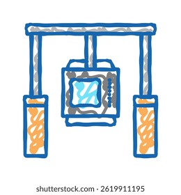 camera anti shock tool doodle icon sketch vector. camera anti shock tool sign. isolated symbol illustration