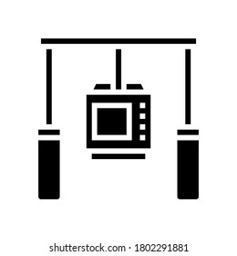 vector de icono de glifo de herramienta de impactos anti cámara. signo de la herramienta anti-choque de la cámara. símbolo de contorno aislado ilustración negra
